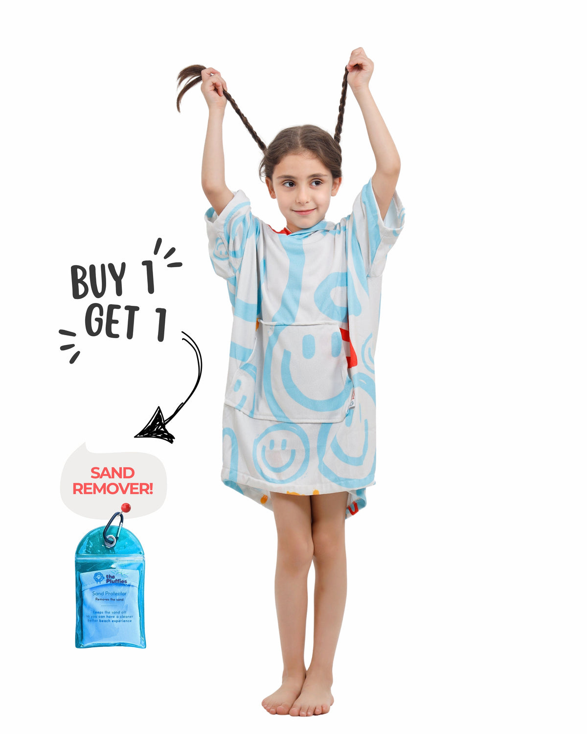 Smileys Kids Towel Poncho + FREE Sand Remover