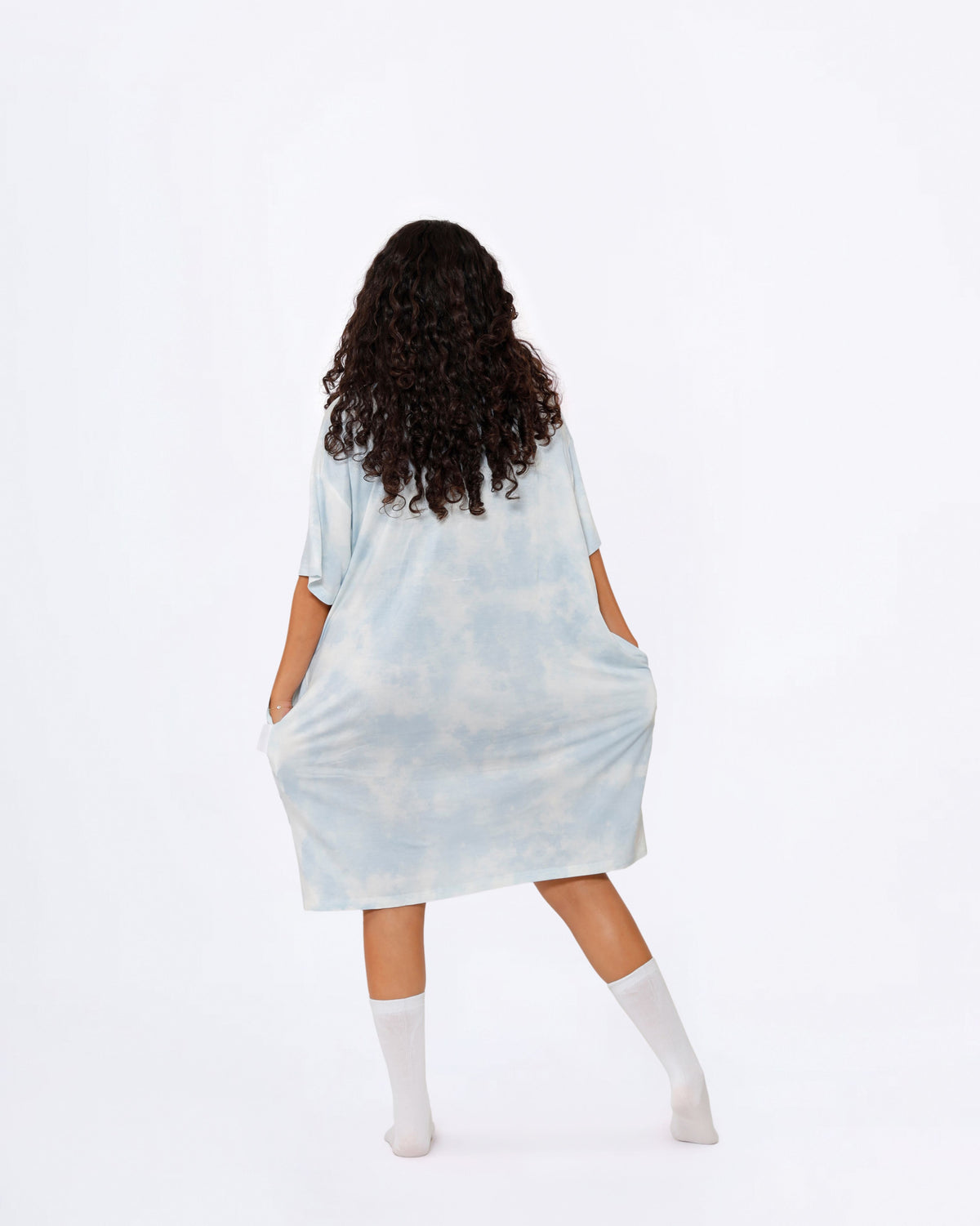 GRWM Blue Tie-Dye BF Sleep Tee