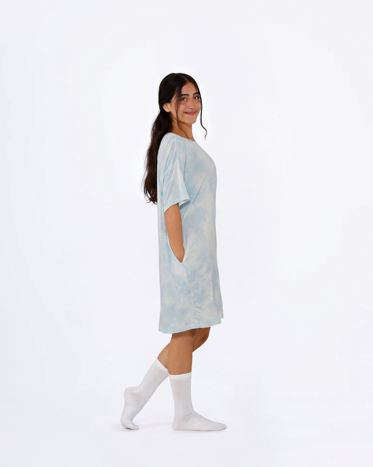 Blue Tie-Dye BF Sleep Tee