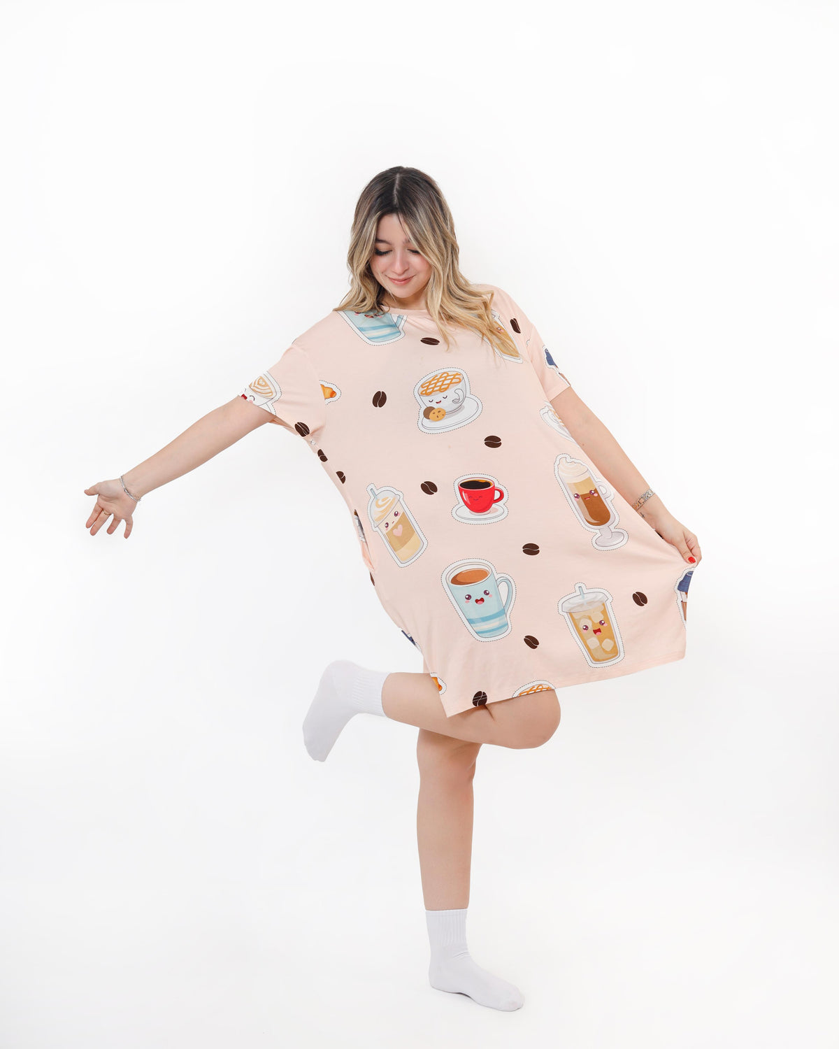 Coffee Pluffie Boyfriend Tee - THE PLUFFIES