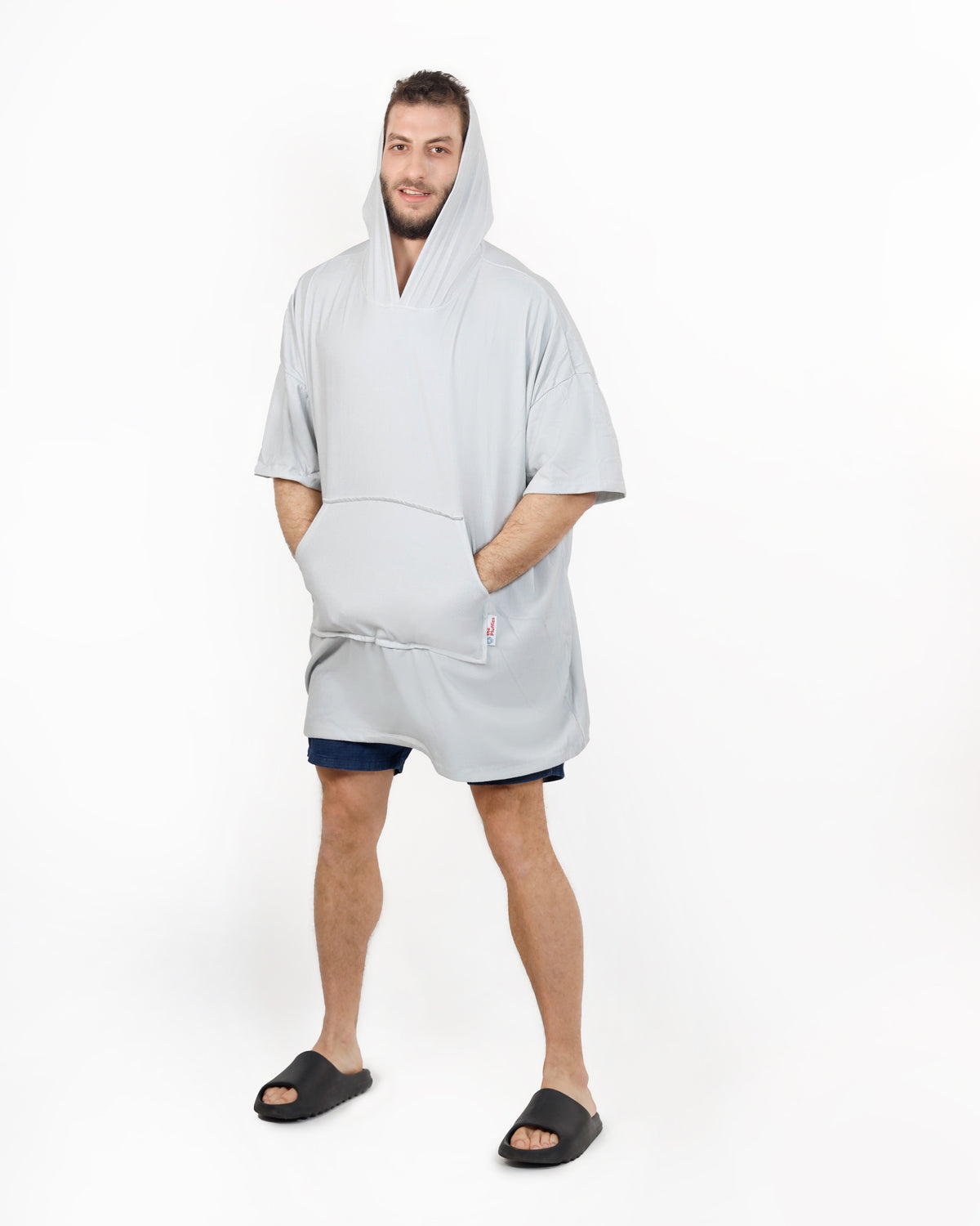 Grey Towel Poncho + FREE Sand Remover