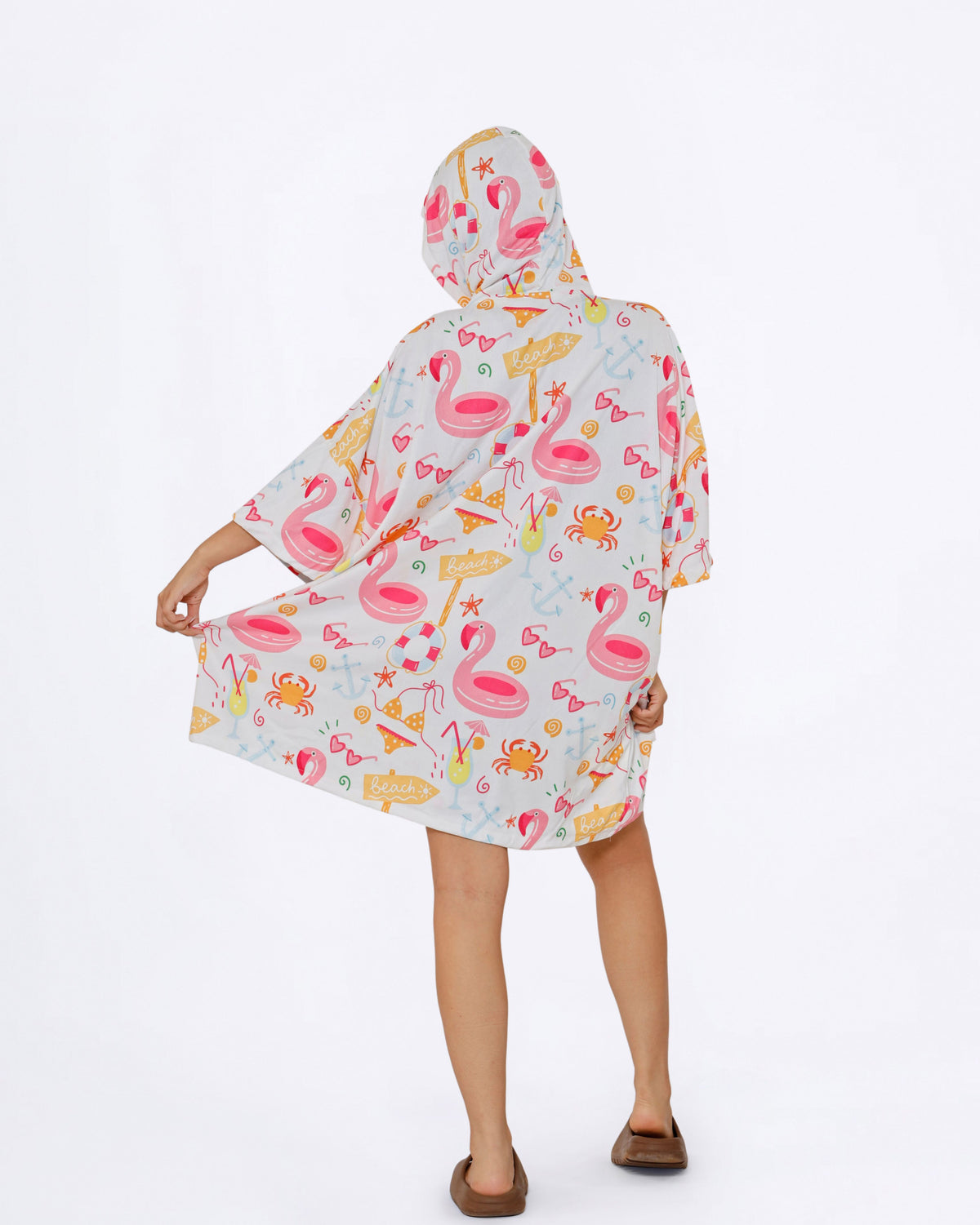 Flamingo Towel Poncho + FREE Sand Remover