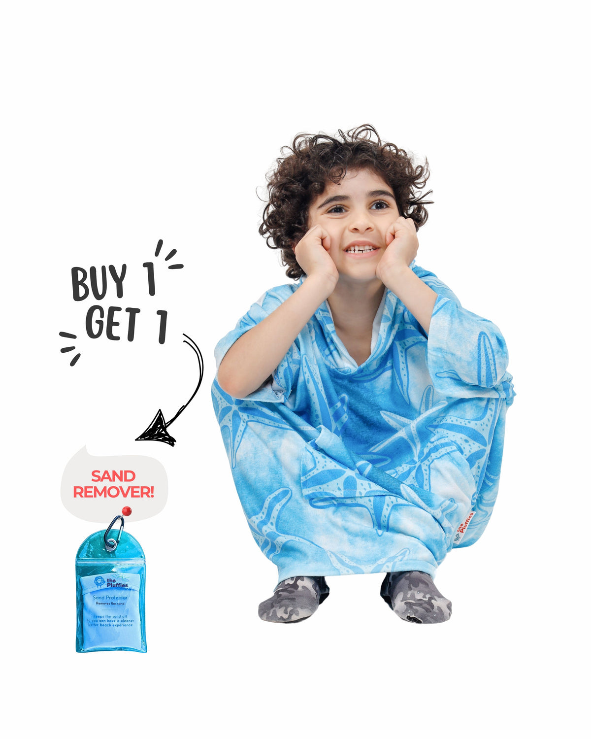 Starfish Kids Towel Poncho + FREE Sand Remover
