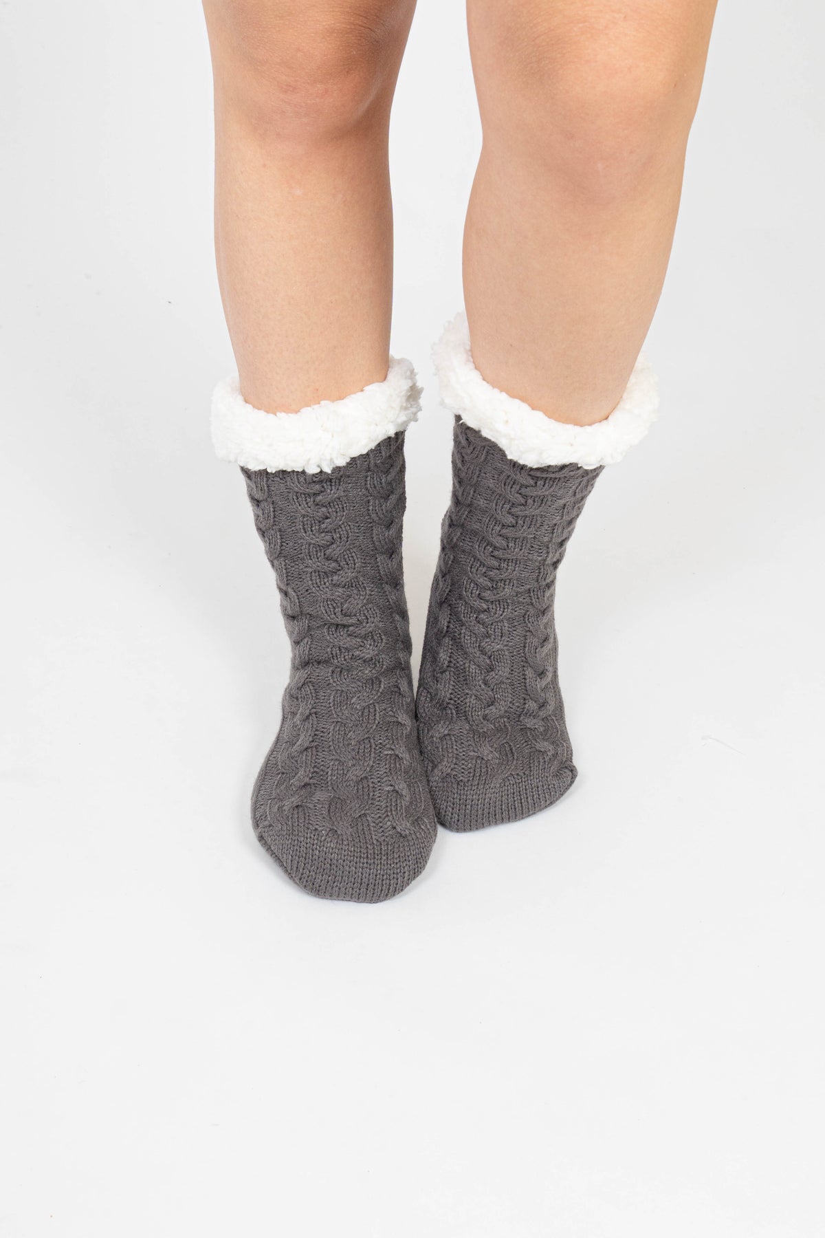 Dark Grey Slipper Socks