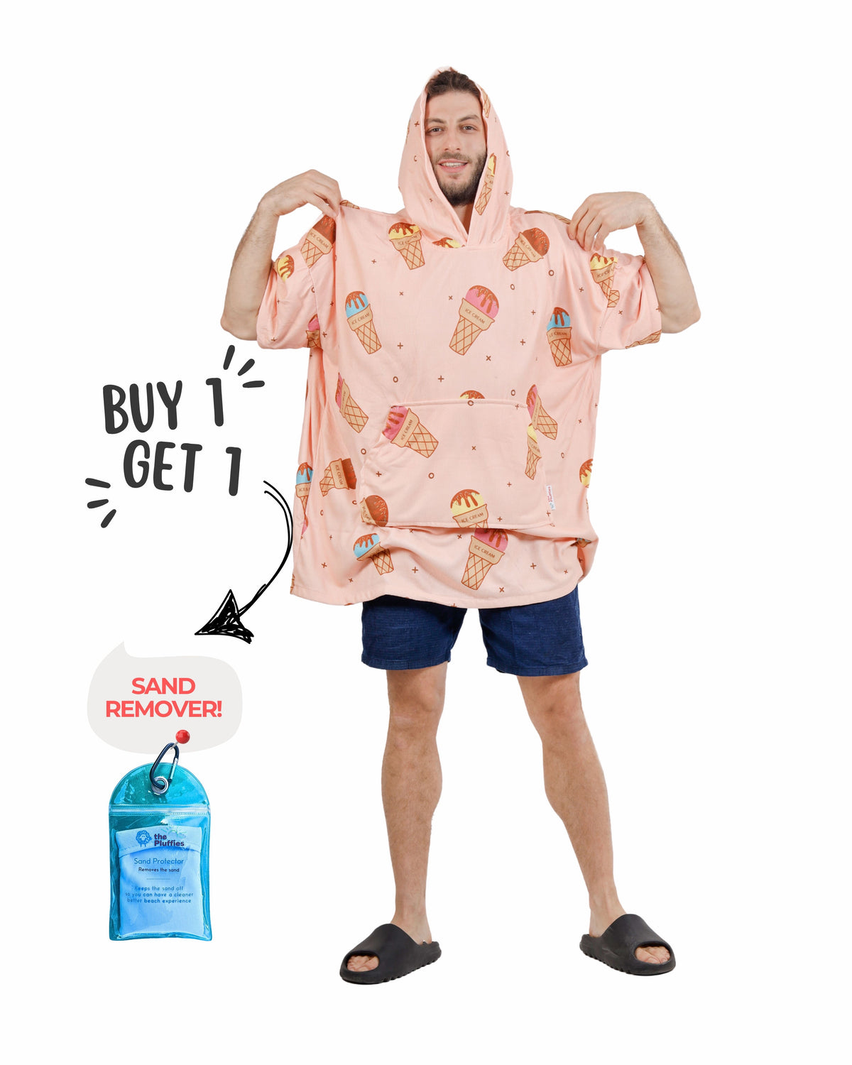 Ice Cream Towel Poncho + FREE Sand Remover
