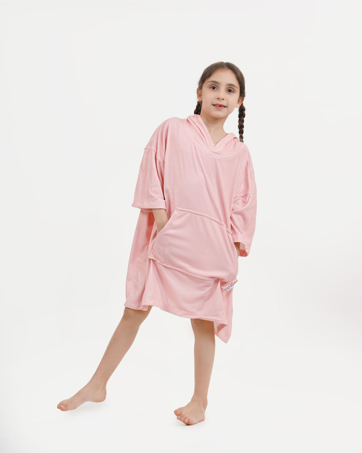 Pink Kids Towel Poncho + FREE Sand Remover